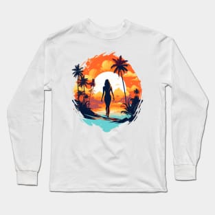 Girls surf better, summer surfing, sunset hunting v12 Long Sleeve T-Shirt